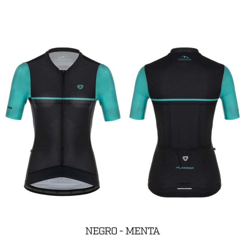 CAMISA MANGA CORTA MUJER FLAMMA GW NEGRO/MENTA