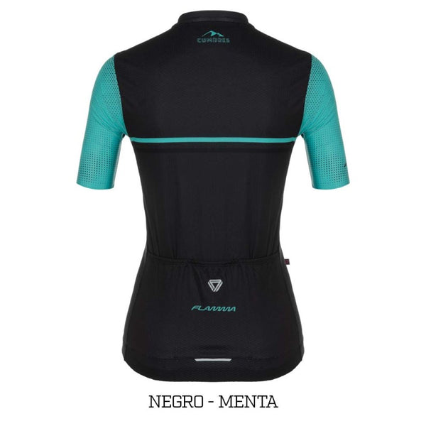 CAMISA MANGA CORTA MUJER FLAMMA GW NEGRO/MENTA