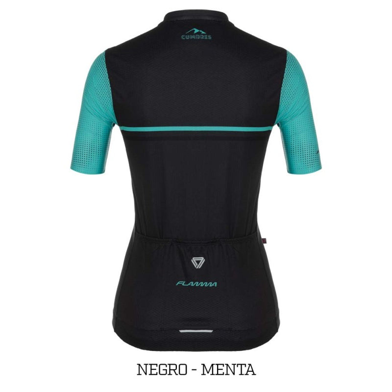 CAMISA MANGA CORTA MUJER FLAMMA GW NEGRO/MENTA